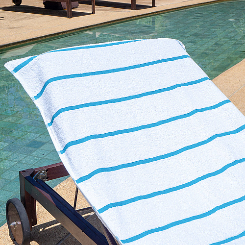 Las Rayas Chaise Cover 30x85 Blue - Pack Of 2 (CC-HS3085BL-2PK)