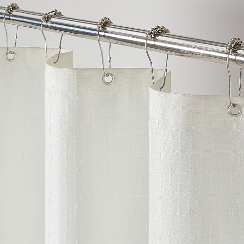 Host & Home Poly Shower Curtain Set 72x72 Raindrop Bright White - 1 Set (P-SCSET-7272-WH)