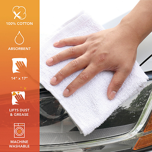 Terry Towel Pack Of 60 White Cotton 14x17 (PNP-N030-TT60)