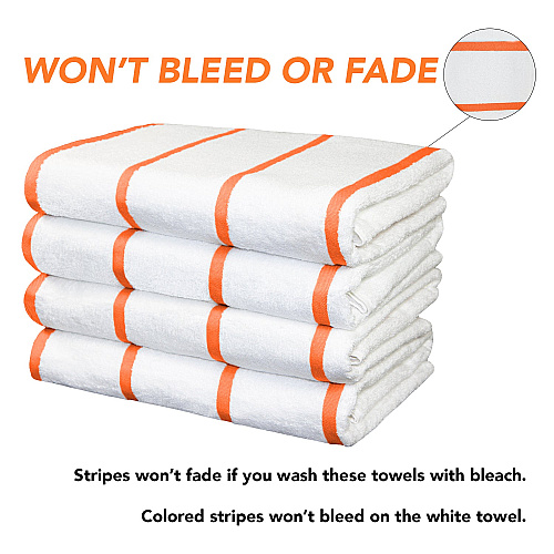 Las Rayas Beach Towel 30x60 Orange - Case Of 24 (BT-HS3060-15OR-CS)