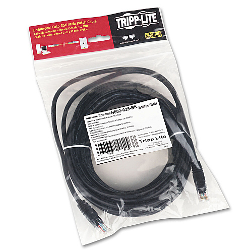 Tripp Lite CAT5e 350 MHz Molded Patch Cable, 25 ft, Black (N002025BK)