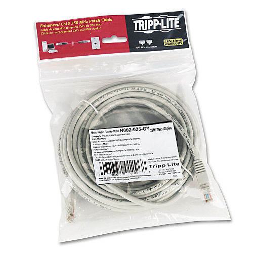 Tripp Lite CAT5e 350 MHz Molded Patch Cable, 25 ft, Gray (N002025GY)