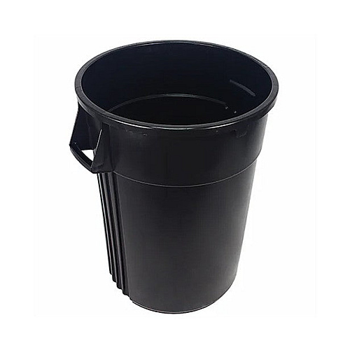 Gator Plus Container 32 Gallon, Black Heavy-duty Trash Can, Air-venting Passages, Wide Bottom Hand Grips, Ergonomic Handles, Smart Nesting Design, Case Of 6 (7732-5)