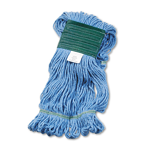 Boardwalk&reg; Super Loop Wet Mop Head, Cotton/Synthetic, Medium, Blue (BWK502BLEA)