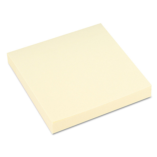 Universal Recycled Self-Stick Note Pads, 3" x 3", Yellow, 100 Sheets/Pad, 18 Pads/Pack (UNV28068)