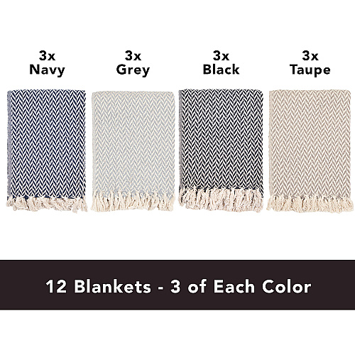 Common Ground Throw 50x70 Chevron Pattern - Case Of 12 (THROW-CHEV-50X70-CS)