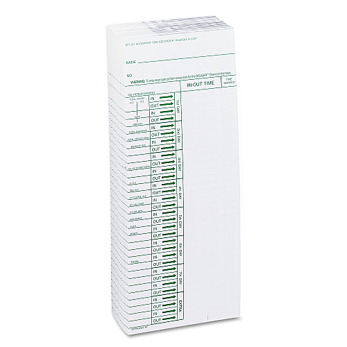 Time Clock Cards for Acroprint ATT310, One Side, 4 x 10, 200/Pack (096103080)