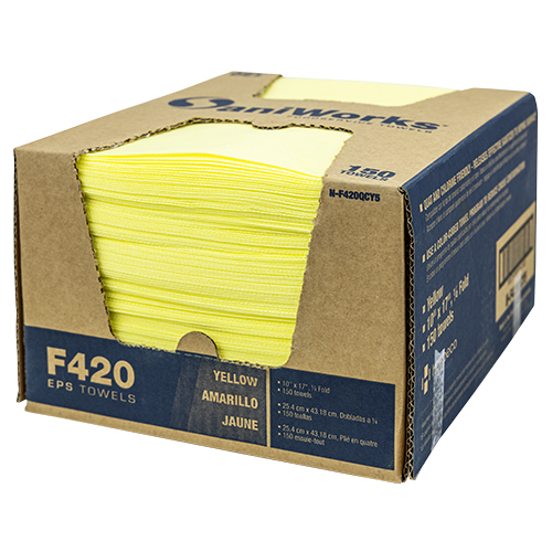 Saniworks Eps Towels, Yellow, 10x17, 1/4 Fold - Case Of 150 (N-F420QCY5)