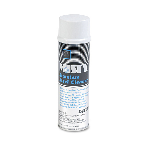 Misty Stainless Steel Cleaner and Polish, Lemon Scent, 15 oz Aerosol Spray, 12/Carton (1001541)