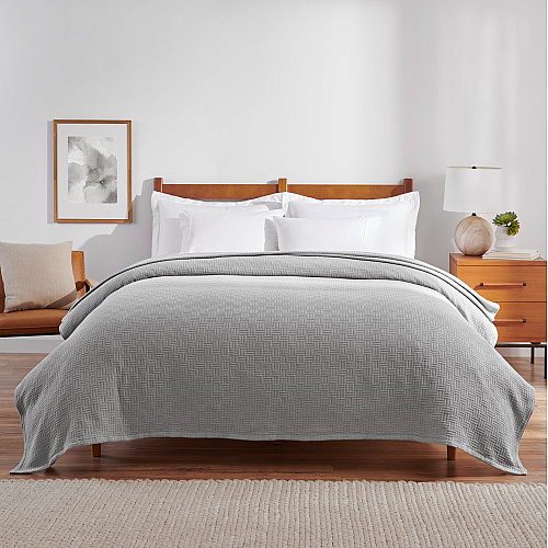Host & Home Cotton Bed Blanket Twin Light Gray - Case Of 4 (BLKT-COT-6890-LG)