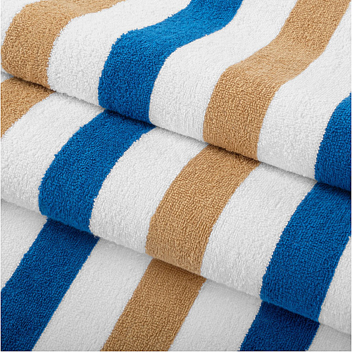 Cabo Cabana Beach Towel 30x70 Navy/beige - Pack Of 4 (CABOCABANA-NV/BG)