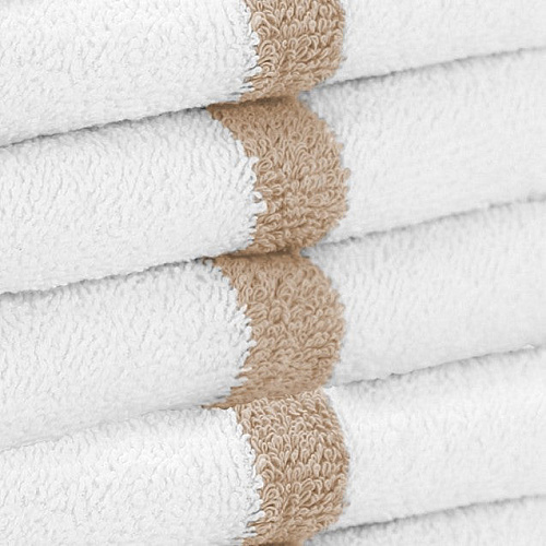 Power Gym Hand Towel 16x27 Beige Stripe - Pack Of 12 (PWR-1627-3BGCS)