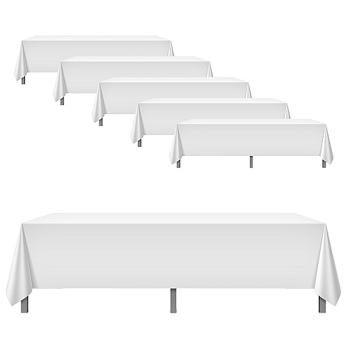 Mariposa Tablecloth 52x114 White - Pack Of 6 (P-TL-52X114-WHT-6PK)