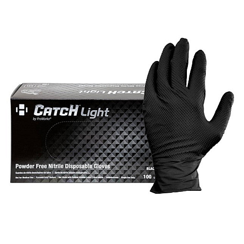 Catch Light By Proworks Nitrile Powder Free 6 Mil Gloves Black Lg - Box Of 100 (GL-NT106BKFL)