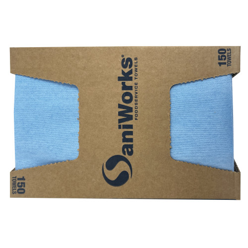 Saniworks Eps Towels, Blue, 13x17, 1/4 Fold - Case Of 150 (N-F420QCB3)