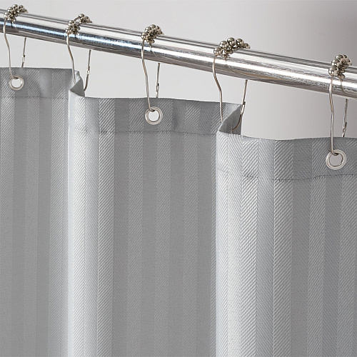 Host & Home Poly Shower Curtain Set 72x72 Damask Light Grey - 1 Set (P-SCSTD-7272-LG)