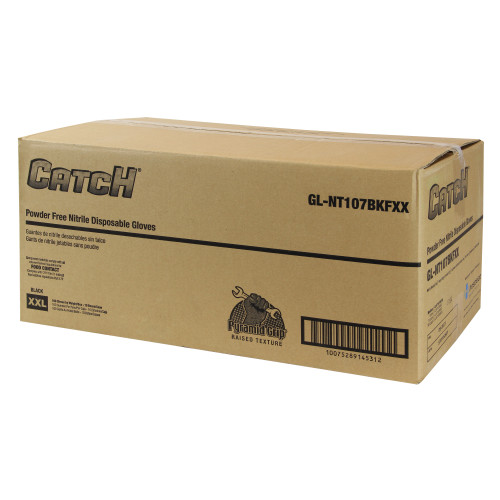 Safety Zone Nitrile Powder Free 9 Mil Pyramid Grip Gloves Black 2xl, Box Of 100 (GL-NT107BKFXX)