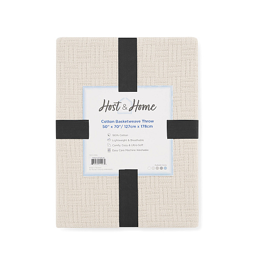 Host & Home Cotton Throw Blanket 50x70 Beige - 1 Each (P-THCOT-5070-BG)
