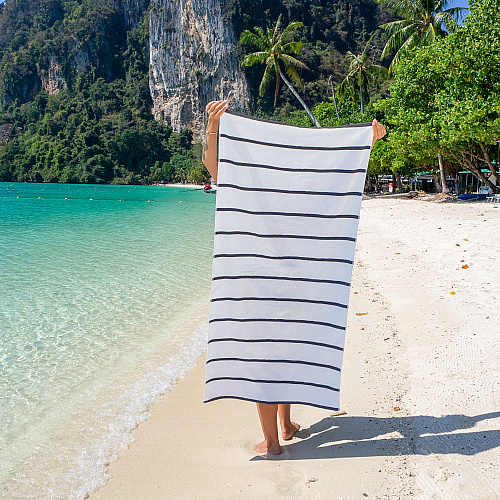 Las Rayas Beach Towel 30x60 Dark Grey - Pack Of 4 (BT-HS3060-15DG)