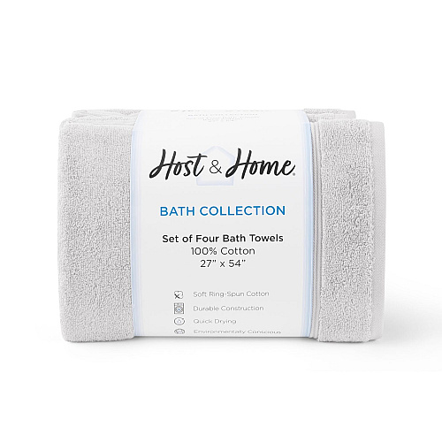 Host & Home Bath Towel 27x54 Light Grey - Case Of 24 (BT-HH2754-LG-CS)