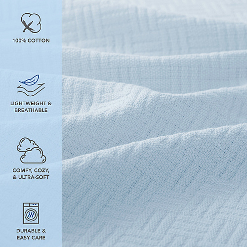 Host & Home Cotton Bed Blanket Queen Light Blue - 1 Each (P-BKCOT-9090-LB)