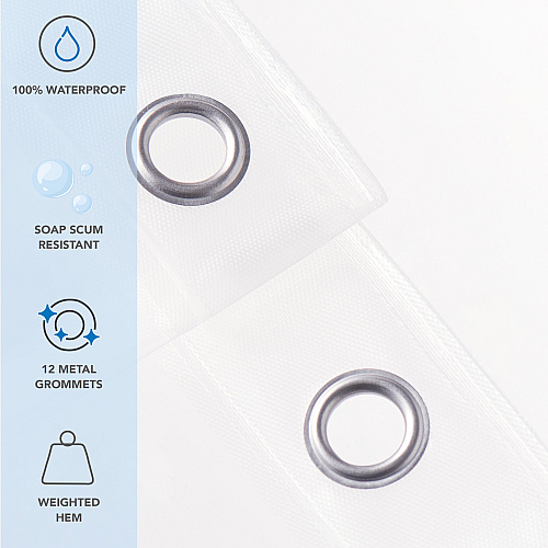 Host & Home Peva Shower Curtain Liner Set (8g) 72x72 - Pack Of 2 (P-SCL-7272-2PK)
