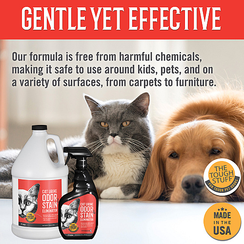 Tough Stuff Cat Urine Odor & Stain Eliminator, Original - 1 Gallon Bottle (P128CUR)