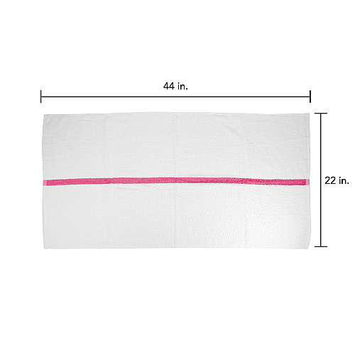 Power Gym Bath Towel 22x44 Pink Stripe, Pack Of 6 (PNP-PWR-2244-6PKCS)