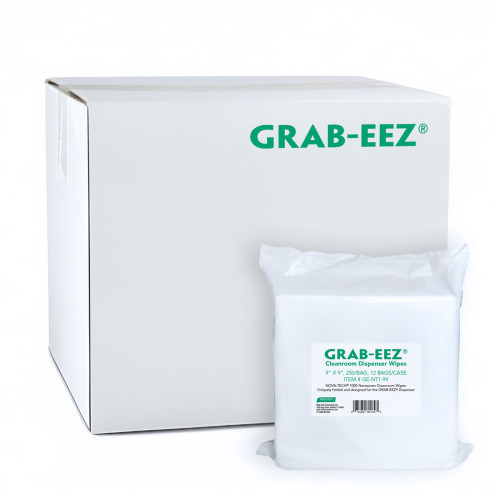 Grab-eez Nova-tech 100 Cleanroom Wipes 9x9 250 Bag 12 Bag Cs, Case Of 3000 (GE-NT1-99)