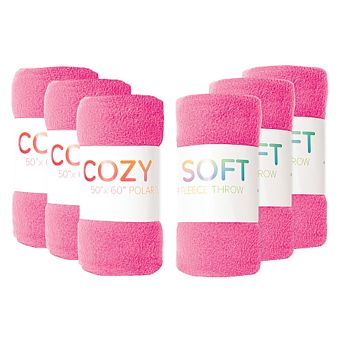 Cozy Soft Polar Fleece Throw 50x60 Pink - Case Of 12 (FLC-PLR-5060-PK-CS)