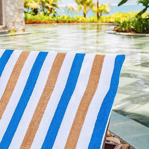 Cabo Cabana Chaise Cover 30x85 Navy/beige - Case Of 12 (CC-CC-NV/BG-CS)
