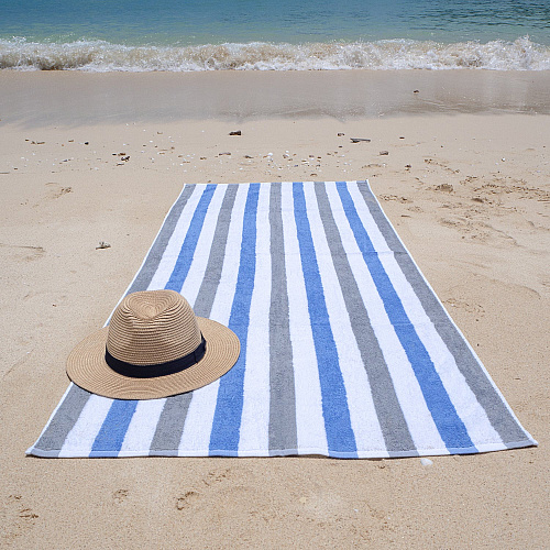 Cabo Cabana Beach Towel 30x70 Greyavy - Pack Of 4 (CABOCABANA-GY/NV)