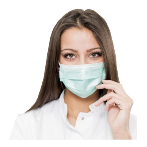 Blue Earloop Face Mask Adenna 3-ply 4-fold 50 Bx 10 Bxs C, Case Of 500 (FEL110B)