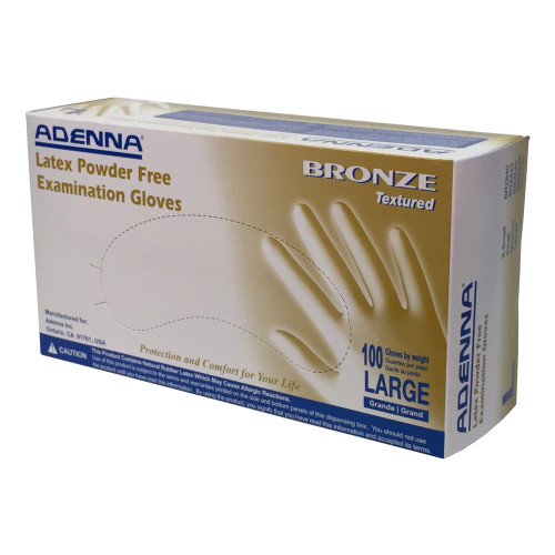 Safety Zone Bronze Latex Powder Free 5.5 Mil Exam Gloves White Lrg, Case Of 1000 (BRZ646)