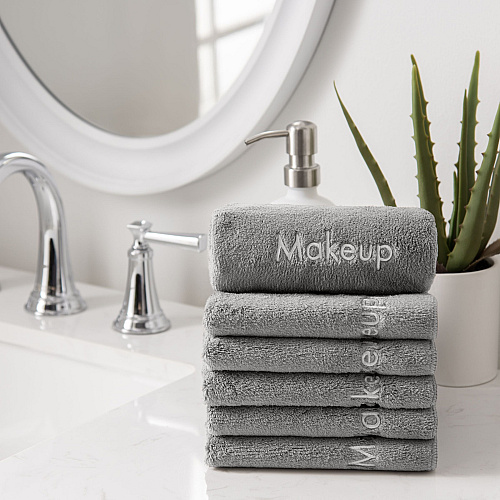 Coral Fleece Makeup Washcloth 13x13 Grey - Case Of 108 (MU-GREY-CS)