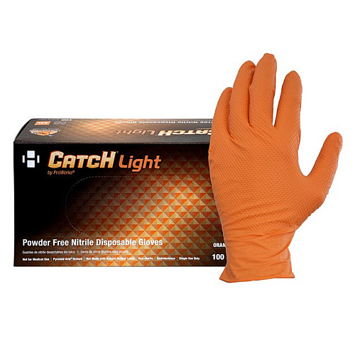 Catch Light By Proworks Nitrile Powder Free 6 Mil Gloves Orange 2xl - Box Of 100 (GL-NT106ORFXX)