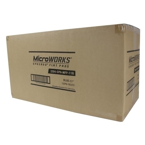 Microworks Flat Microfiber Pad, Blue, 11" - Pack Of 12 (2504-SPH-MFP-11B)