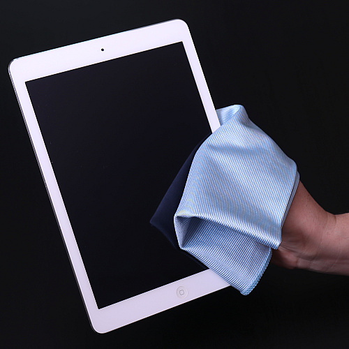 Microfiber Cloths Glass 270 Gsm Blue 16x16 15 Dz/cs, Pack Of 12 (MFCGL2701616BL)