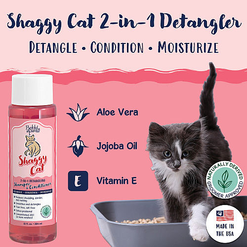 Bobbi Panter Signature Shaggy Cat Shampoo & Conditioner, Vitamin E, Jojoba Oil, And Aloe Vera - 13 Oz Bottle (BP00097)