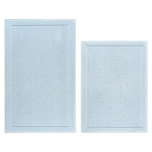 Host & Home Cotton 2pc Bath Mat Set 17x24/20x32 - Light Blue - Case Of 4 Sets (HH-BM-2PK-LB)