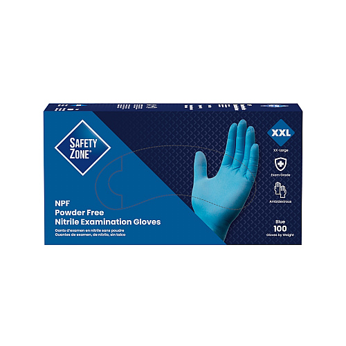 Safety Zone Npf Nitrile Powder Free 5.5 Mil Exam Gloves Blue 2xl, Case Of 1000 (GL-N106FXX)