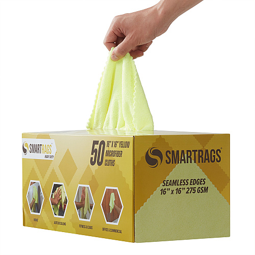 Smartrags Xl Microfiber 45 Gram 16x16 Yellow, Pack Of 50 (PNP-M930-Y)