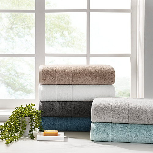 Aston & Arden Turkish Solid Bath Towel 30x60 White - Pack Of 2 (BT-TS-3060-18-WHT)