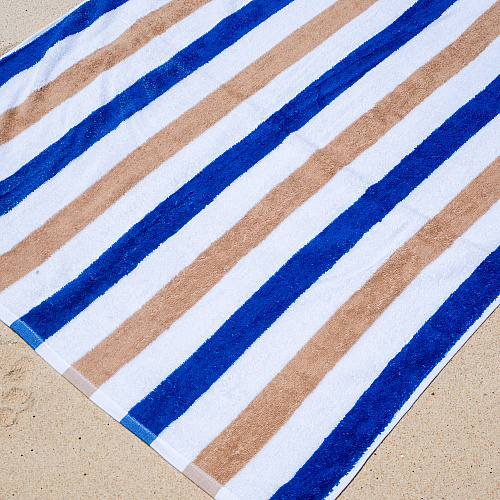 Cabo Cabana Beach Towel 30x70 Navy/beige - Pack Of 4 (CABOCABANA-NV/BG)