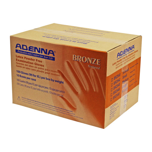 Safety Zone Bronze Latex Powder Free 5.5 Mil Exam Gloves White Xs, Case Of 1000 (BRZ640)