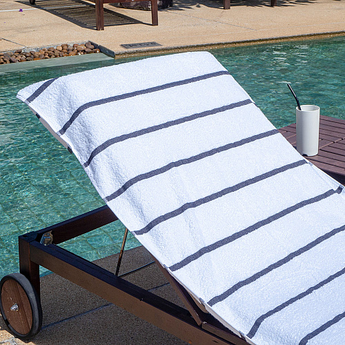 Las Rayas Chaise Cover 30x85 Dark Grey - Pack Of 2 (CC-HS3085DG-2PK)