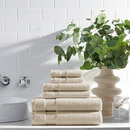 Host & Home 6pc Bath Towel Set Ivory - 6 Piece Set (HH-BSET-6PK-IV)