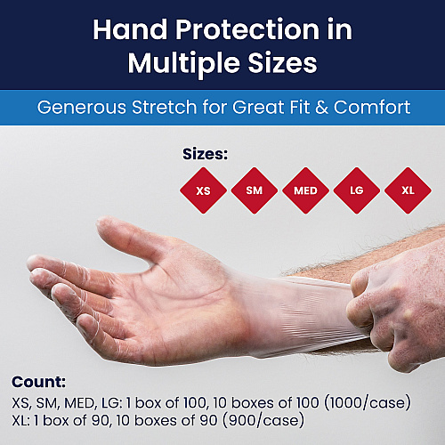 Vpf 4 Mil Vinyl Powder Free Examination Gloves Clear Xs, Case Of 1000 (VPF230)