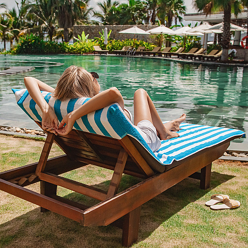 California Cabana Chaise Cover 30x85 Blue - Case Of 12 (CC-CABANA-BL-CS)