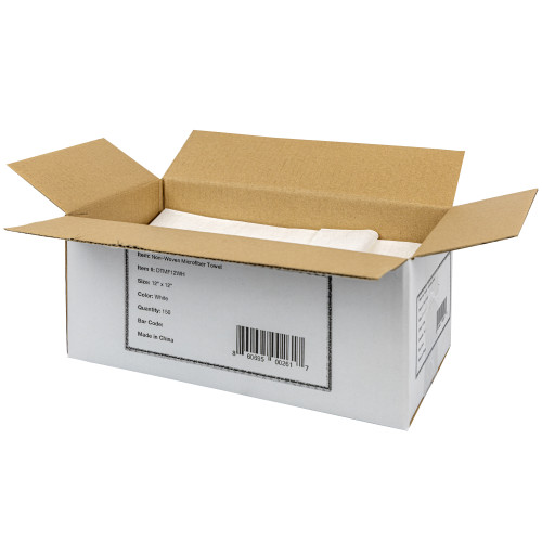 Disposable Microfiber Towel, White 12" X 12", 150/box, 8 Boxes/case, Box Of 150 (DTMF12WH)